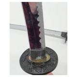 Set of 2 Japanese Samurai Style Swords w/Scabbards and Display Stand