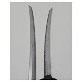 Set of 2 Japanese Samurai Style Swords w/Scabbards and Display Stand