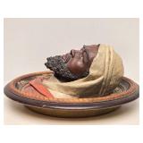 Wonderful Large Heavy Antique Three Dimensional Wall Bust Sculpture of a Man