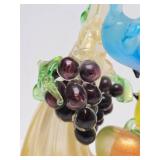 Impressive Large Vintage Murano Glass Sculpture w/Fruit & Birds