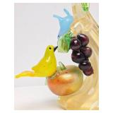 Impressive Large Vintage Murano Glass Sculpture w/Fruit & Birds