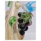 Impressive Large Vintage Murano Glass Sculpture w/Fruit & Birds
