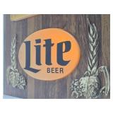 Very Cool Vintage MILLER LITE Lighted Advertising Beer Clock/Sign