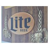 Very Cool Vintage MILLER LITE Lighted Advertising Beer Clock/Sign