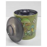 Retro Vintage Metal Ransburg Kitchen Canister Set w/Mushroom Design