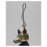 Very Cool Old Vintage Heavy Brass Fox Head Door Stop