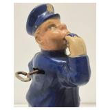 Vintage IRWIN Police Officer Wind-Up Toy w/Key