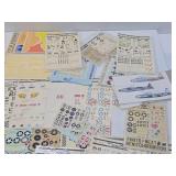 LARGE Lot of Unused Military Model Kit Decal/Sticker Sheets