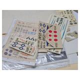 LARGE Lot of Unused Military Model Kit Decal/Sticker Sheets