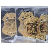 Large Lot of NOS Unused Brass Security Guard Badges