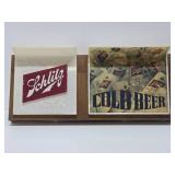 Large Vintage SCHLITZ Beer Sign - "COLD BEER" #2
