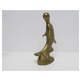 Group of Vintage Solid Brass Animals - Horse Bird Ram & Dolphin