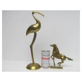 Group of Vintage Solid Brass Animals - Horse Bird Ram & Dolphin