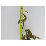 Group of Vintage Solid Brass Animals - Horse Bird Ram & Dolphin