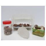 Estate Lot of Polished & Unpolished Stones Agates Quartz Crystal Shells etc