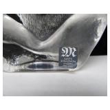 Signed MATS JONASSON Crystal Wolf Sculpture - Made in Sweden