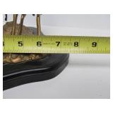 Larger Size Vintage Solid Brass Leaping Gazelle Statue