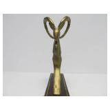 Mid Century Solid Brass Ram Sculpture