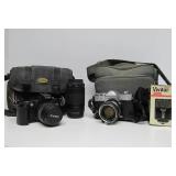 Yasmica & Canon Film Camera w/Cases & Accessories