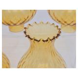 5 Vintage mid Century Amber/Yellow Glass Light Fixture or Lamp Shades