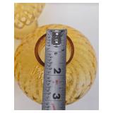 5 Vintage mid Century Amber/Yellow Glass Light Fixture or Lamp Shades