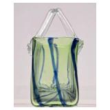 Lovely Hand Blown Art Glass Basket