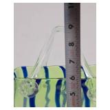 Lovely Hand Blown Art Glass Basket