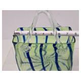 Lovely Hand Blown Art Glass Basket