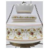 Lovely Brass & Glass Hanging Parlor Lamp
