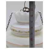 Lovely Brass & Glass Hanging Parlor Lamp