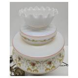 Lovely Brass & Glass Hanging Parlor Lamp