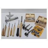 Group of Woodworking Tools including Chisels