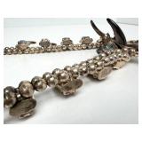 Outstanding Large Sterling Silver Native American Bear claw Necklace w/Turquoise & Coral