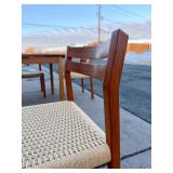 Wonderful Danish Modern Teak Wood Mobler Ansagar Expandable Dining Table w/Set of 4 J.L. MOLLER Chairs