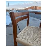 Wonderful Danish Modern Teak Wood Mobler Ansagar Expandable Dining Table w/Set of 4 J.L. MOLLER Chairs