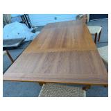 Wonderful Danish Modern Teak Wood Mobler Ansagar Expandable Dining Table w/Set of 4 J.L. MOLLER Chairs