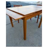 Wonderful Danish Modern Teak Wood Mobler Ansagar Expandable Dining Table w/Set of 4 J.L. MOLLER Chairs