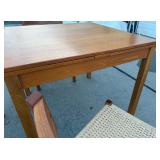 Wonderful Danish Modern Teak Wood Mobler Ansagar Expandable Dining Table w/Set of 4 J.L. MOLLER Chairs