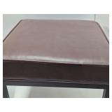 Pair of Matching ROOM & BOARD Padded Stools by American Leather