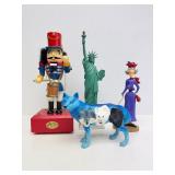 Group of Assorted Statue & Musical Nutcracker Soldier