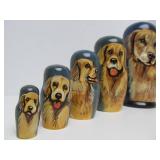 Hand Painted Matryoshka Nesting Dolls w/Dog