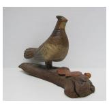 Large Carved Wood Grouse Statue
