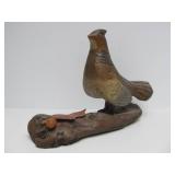 Large Carved Wood Grouse Statue