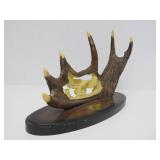 Large Highly Decorated Maxam Eagle & Antler Hunting Knife & Display