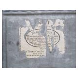 Restored Antique Tin Pie Safe Cabinet w/Wheels & Glass Top