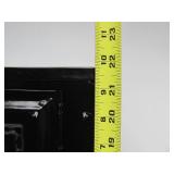 Restored Antique Tin Pie Safe Cabinet w/Wheels & Glass Top