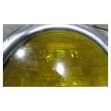 (2) Vintage 10" Car Lights and (2) Oil Coolers