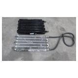 (2) Vintage 10" Car Lights and (2) Oil Coolers