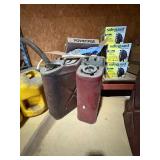 2 metal military style gas cans