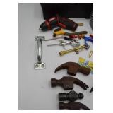 2 small tool boxes with garage items